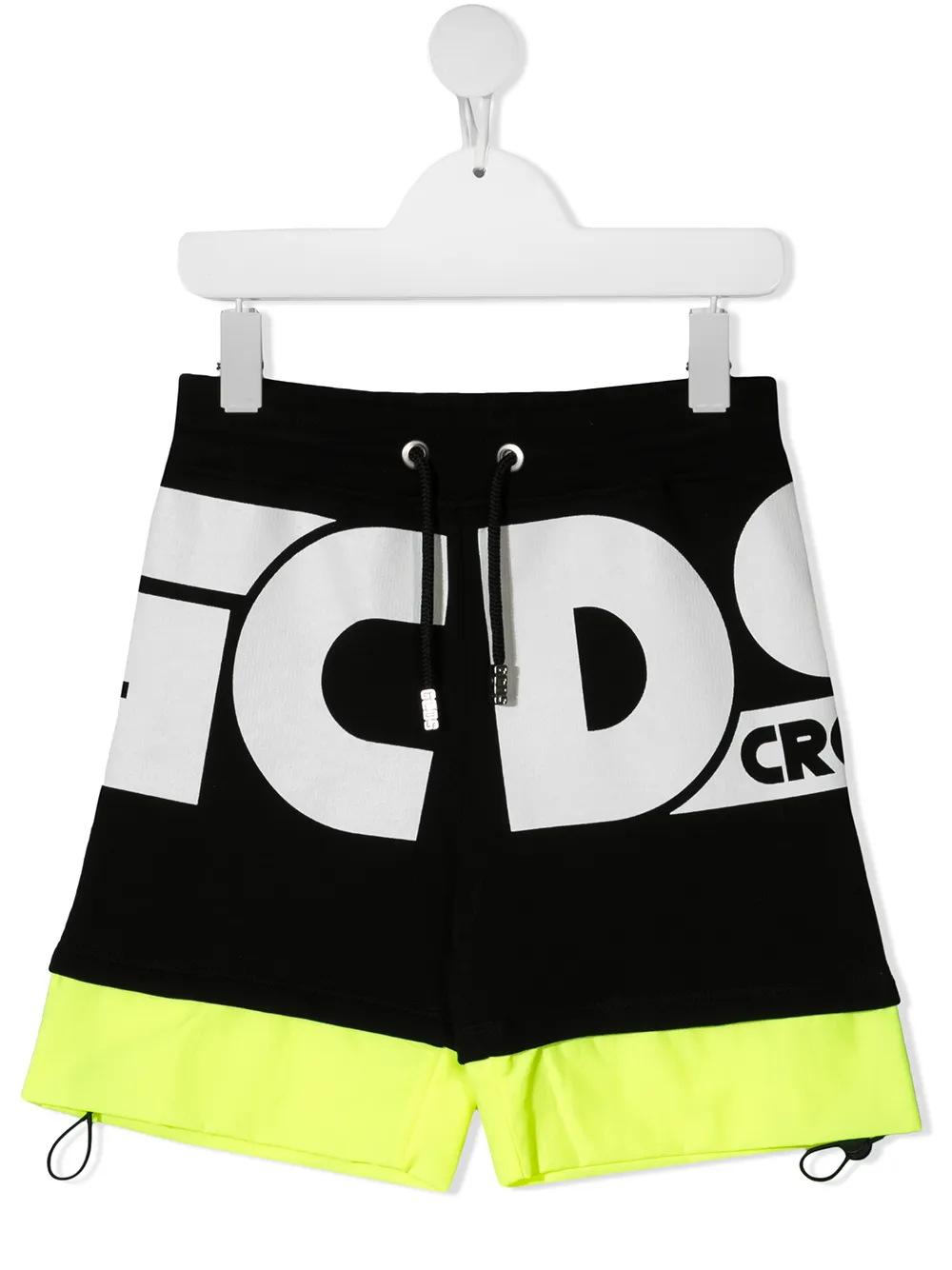 

Gcds Kids logo print cotton track shorts - Black