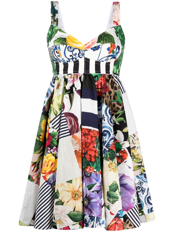 tuin Gluren toelage Dolce & Gabbana Mini-jurk Met Patchworkprint - Farfetch