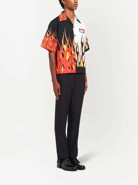 prada half flame shirt