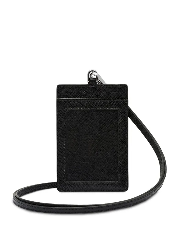 Prada saffiano badge holder sale