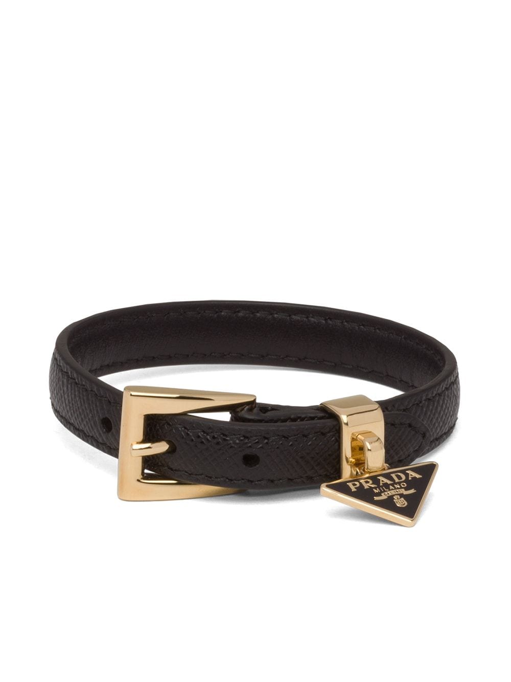 triangle logo leather bracelet