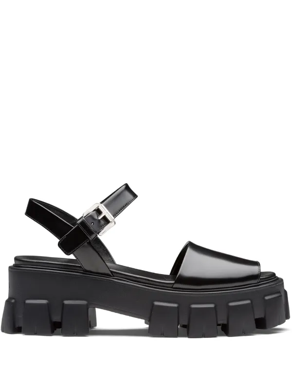 black prada wedges