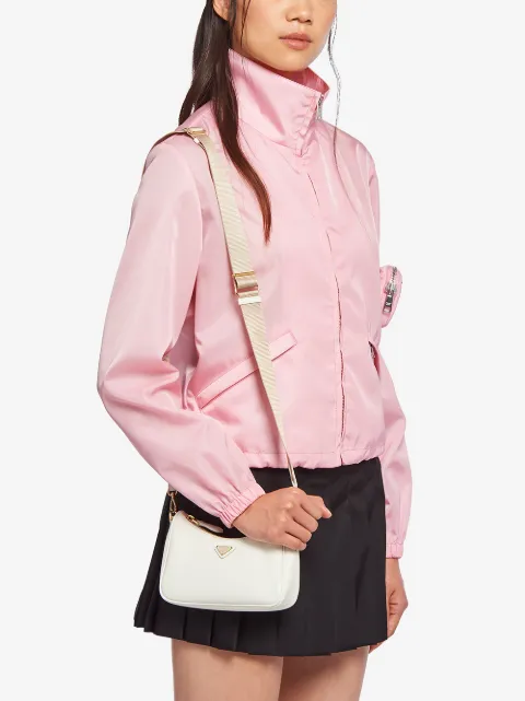 prada saffiano leather mini bag white