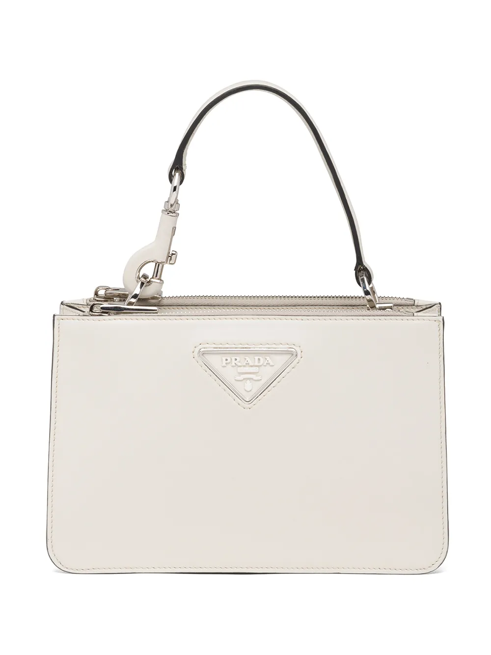 

Prada logo-plaque tote bag - White