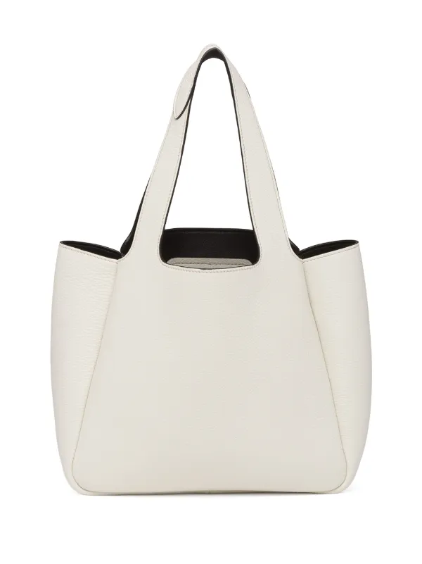 Prada logo-plaque Tote Bag | White | FARFETCH