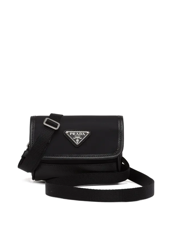 Prada Triangle Logo Mini Pouch in Black