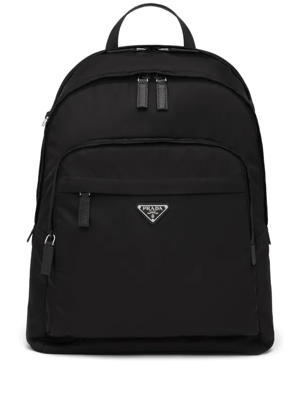 Prada Black Logo Nylon Laptop Bag for Men