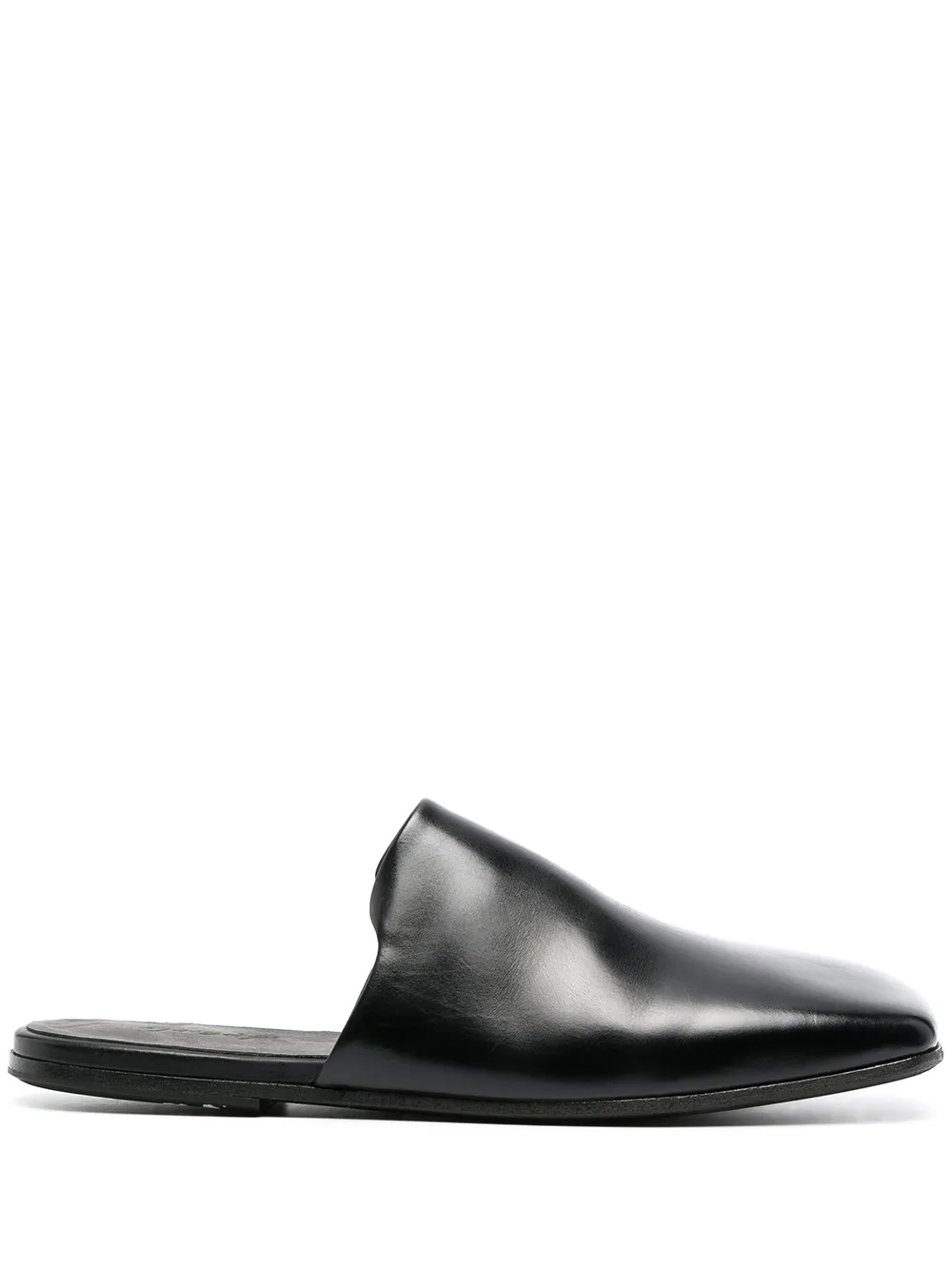 

Marsèll squared-toe flat leather mules - Black