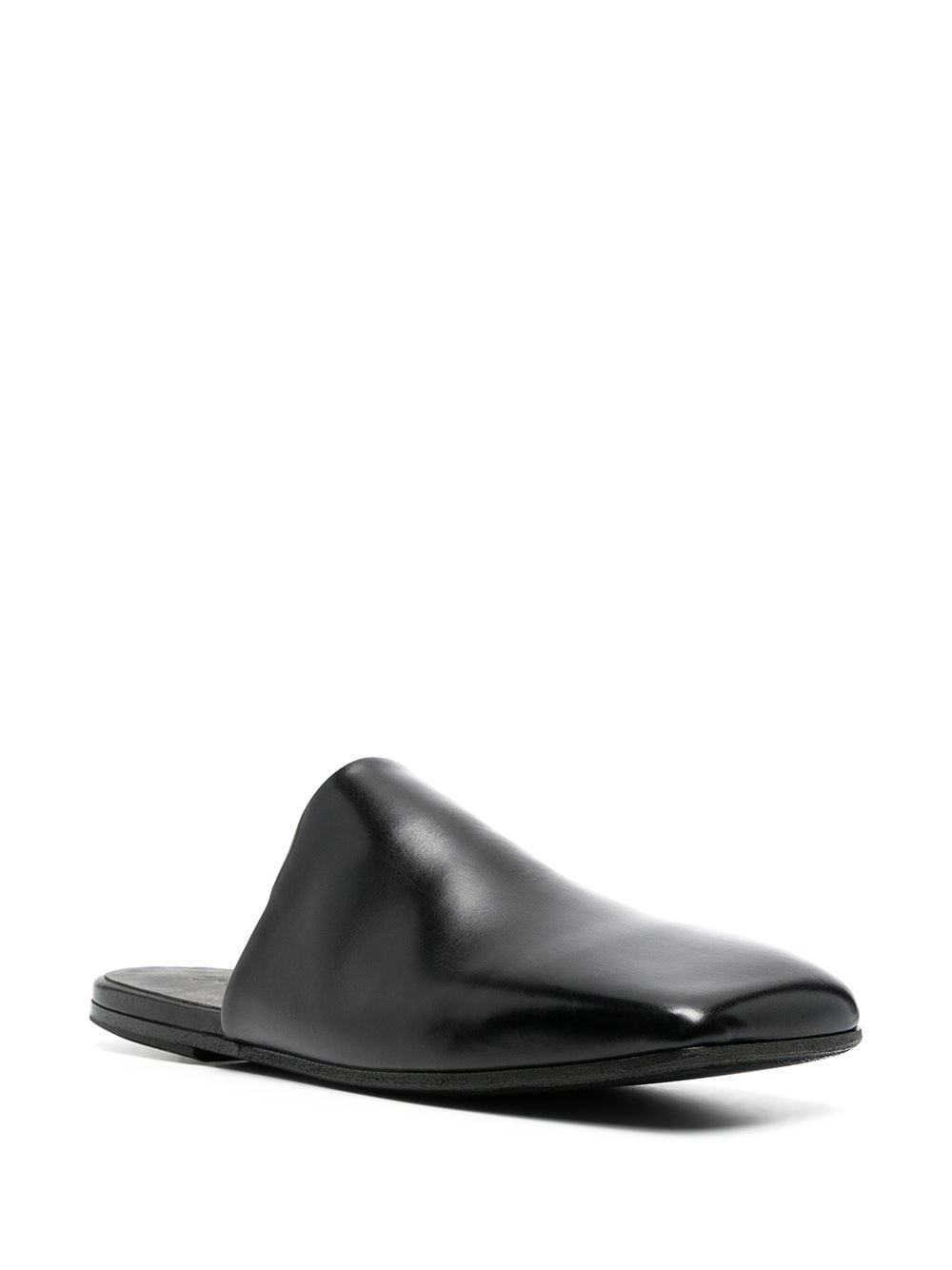 Shop Marsèll Squared-toe Flat Leather Mules In Black