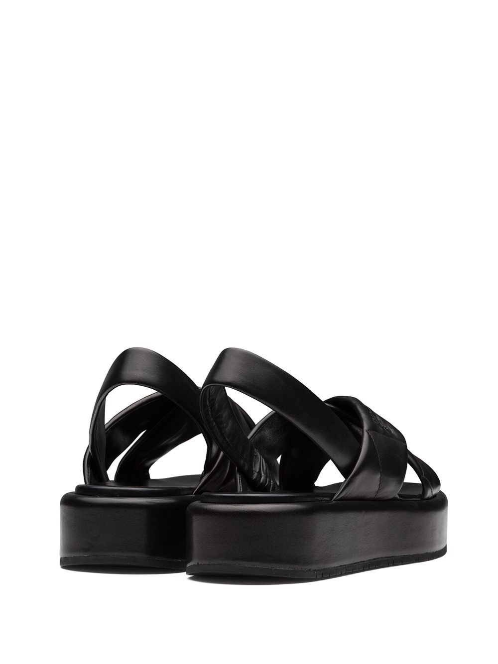 Shop Prada Quilted Flatform Sandals In Black