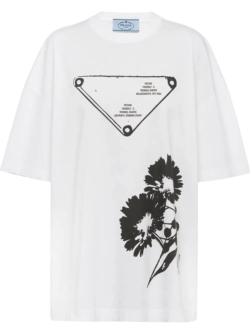 

Prada playera oversize con estampado floral - Blanco