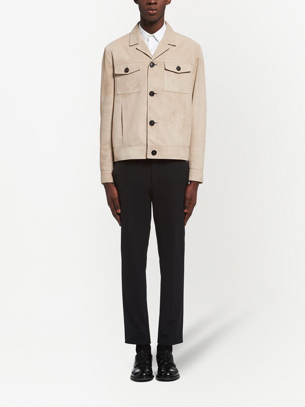 Prada button-up Suede Jacket - Farfetch