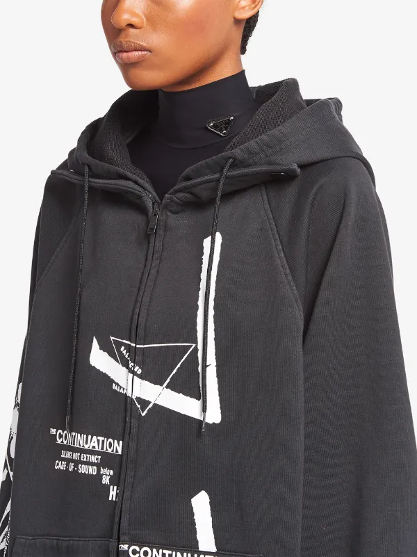 Shop Prada graphic-print blouson jacket 