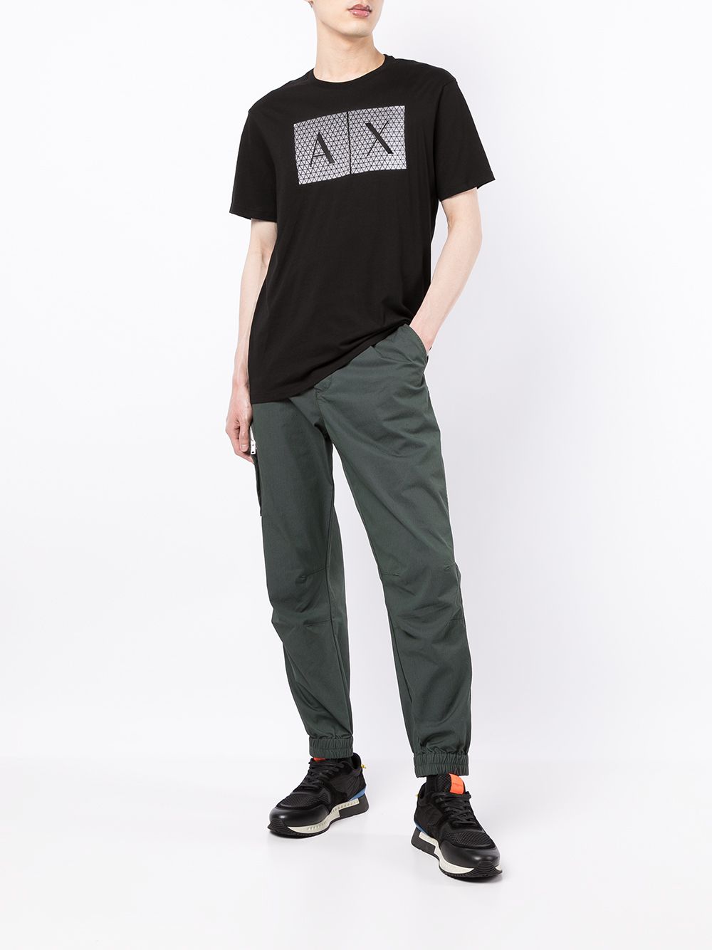 Armani Exchange T-shirt met logoprint - Zwart