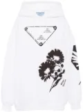 Prada graphic-print drawstring hoodie - White