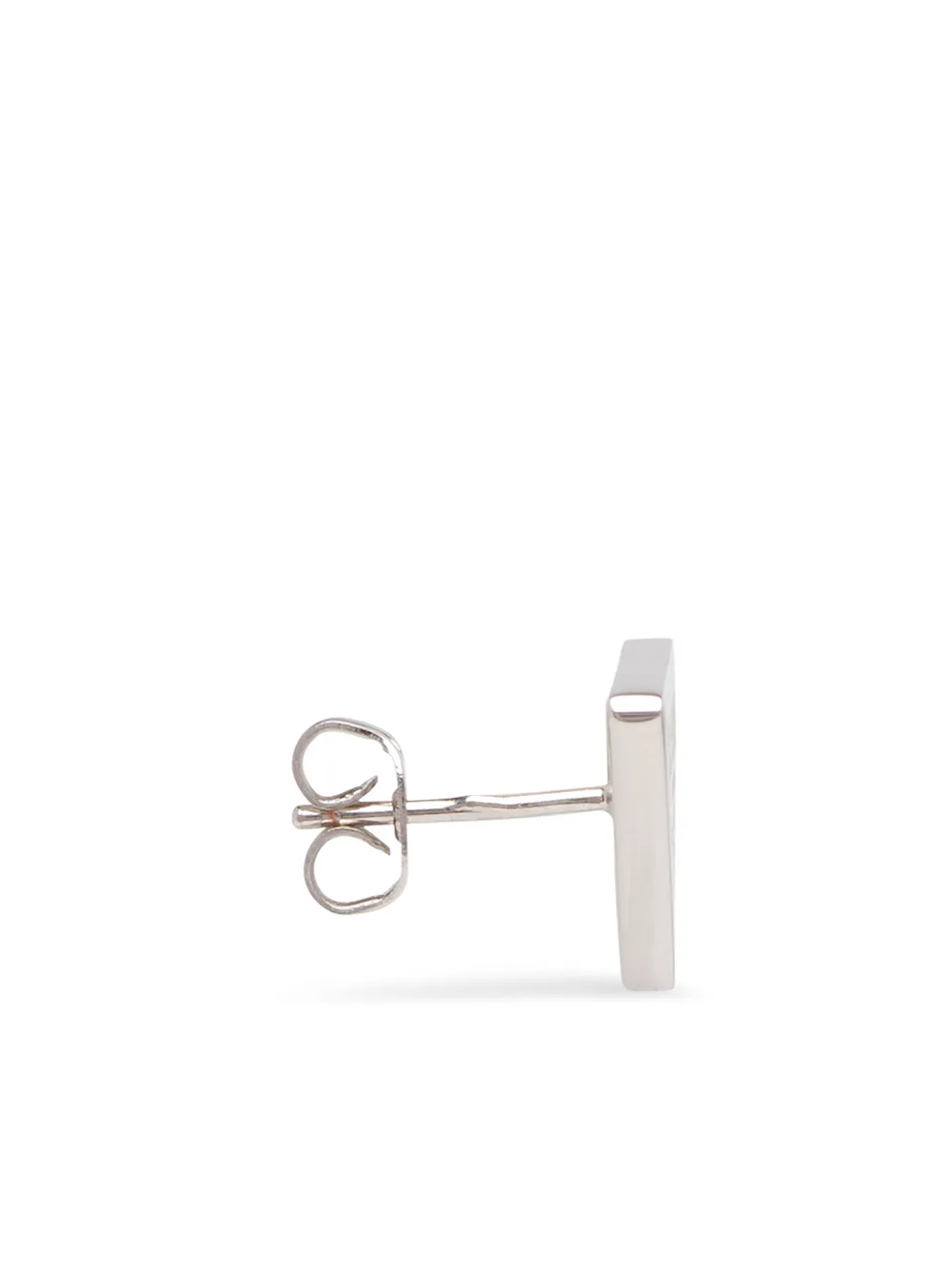 Shop silver & black Prada Prada Symbole stud earrings with Express