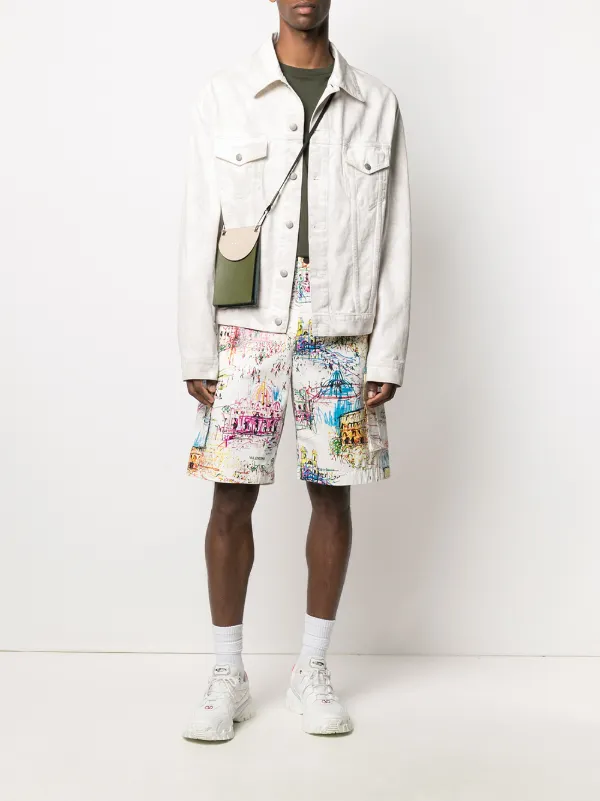 Valentino Garavani Roman sketches-print Bermuda Shorts