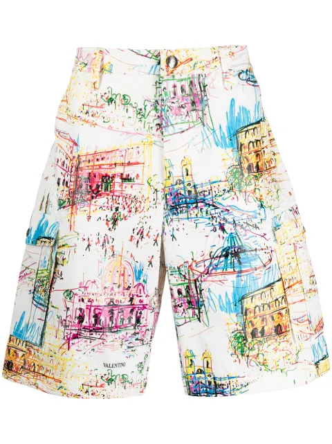 Valentino Garavani Roman sketches-print Bermuda shorts 