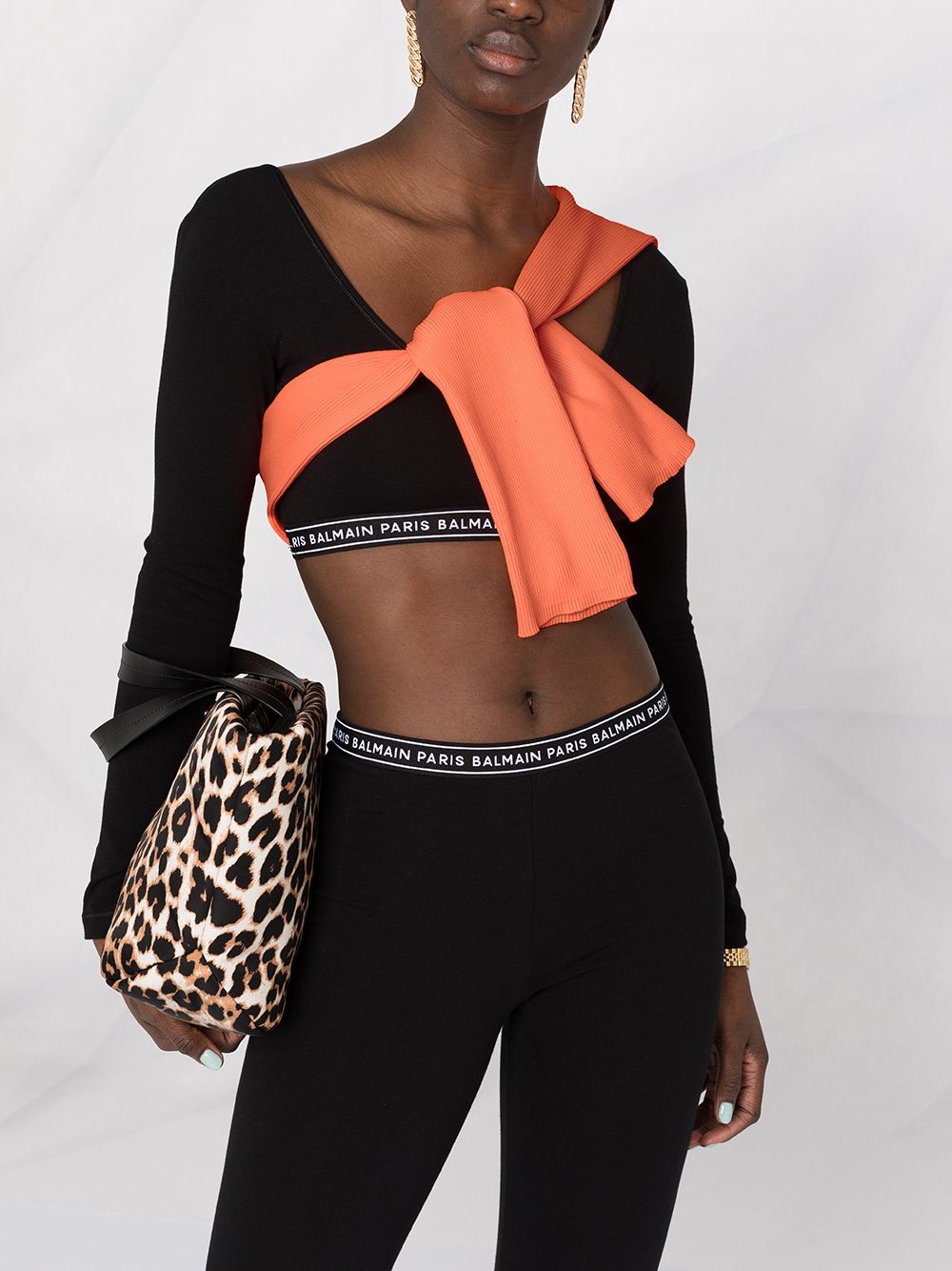 Balmain Cropped Leather Top, $2,358, MATCHESFASHION.COM