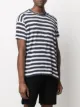 Maison Flaneur striped asymmetric hem T-shirt