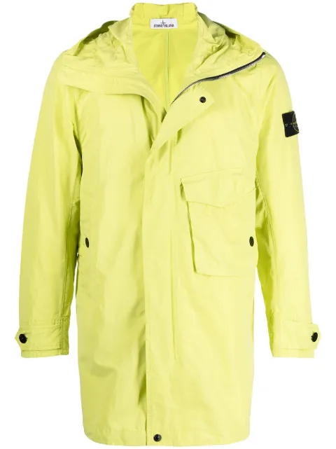 logo-patch hooded parka coat