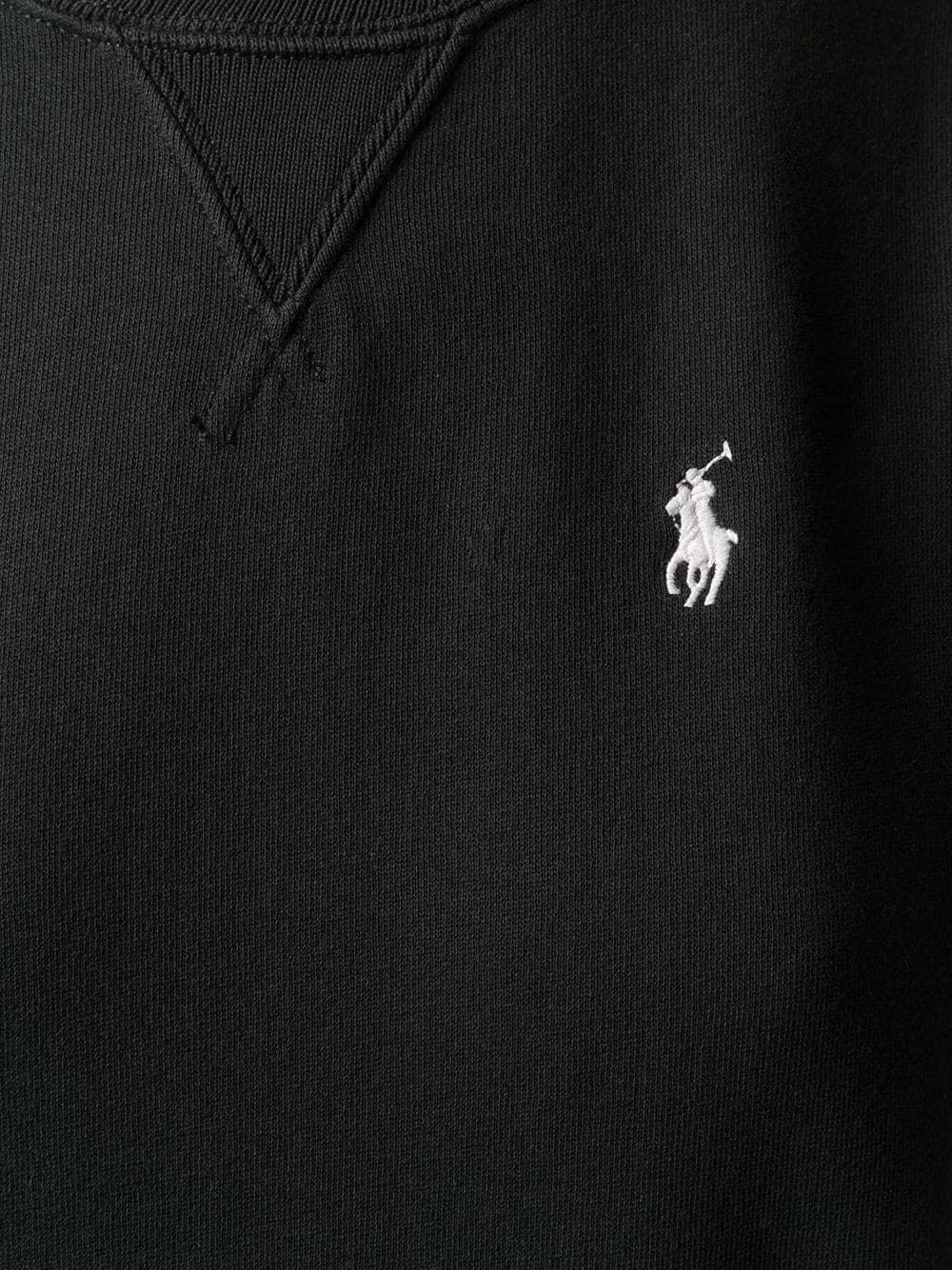 Shop Polo Ralph Lauren Logo-embroidered Sweatshirt In Black