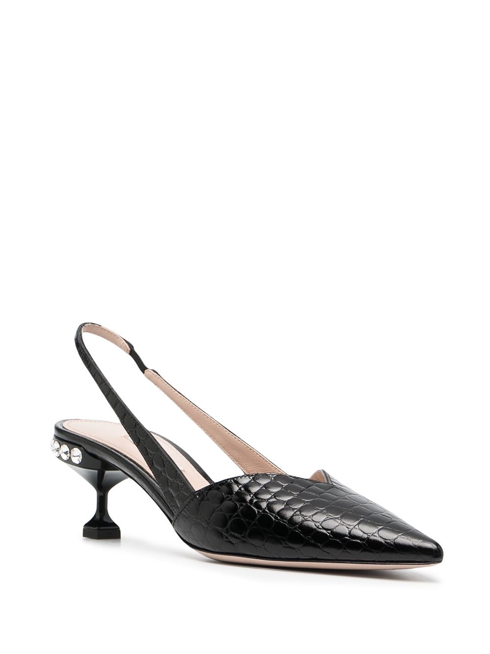 Miu Miu Embossed Slingback Pumps - Farfetch