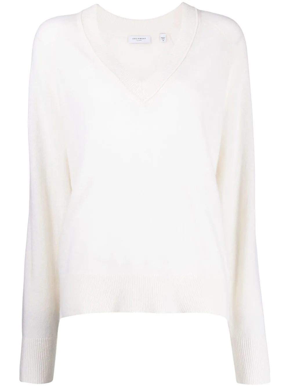Equipment v-neck long-sleeved cashmere jumper - White