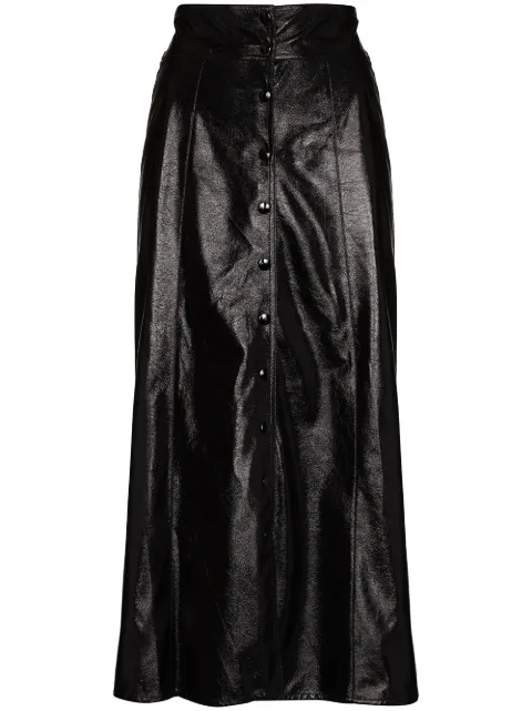 Isabel Marant IM BAXOMILI SKRT KNEE BU FLRD FAUX LTHR