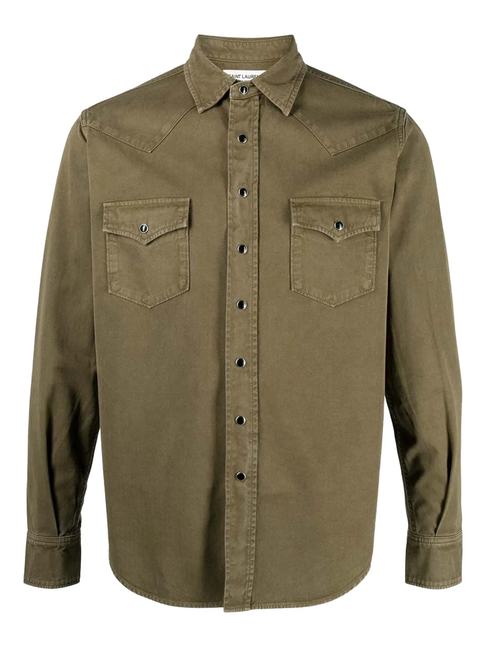 Saint Laurent camisa estilo western con efecto de lavado | verde | Image 1