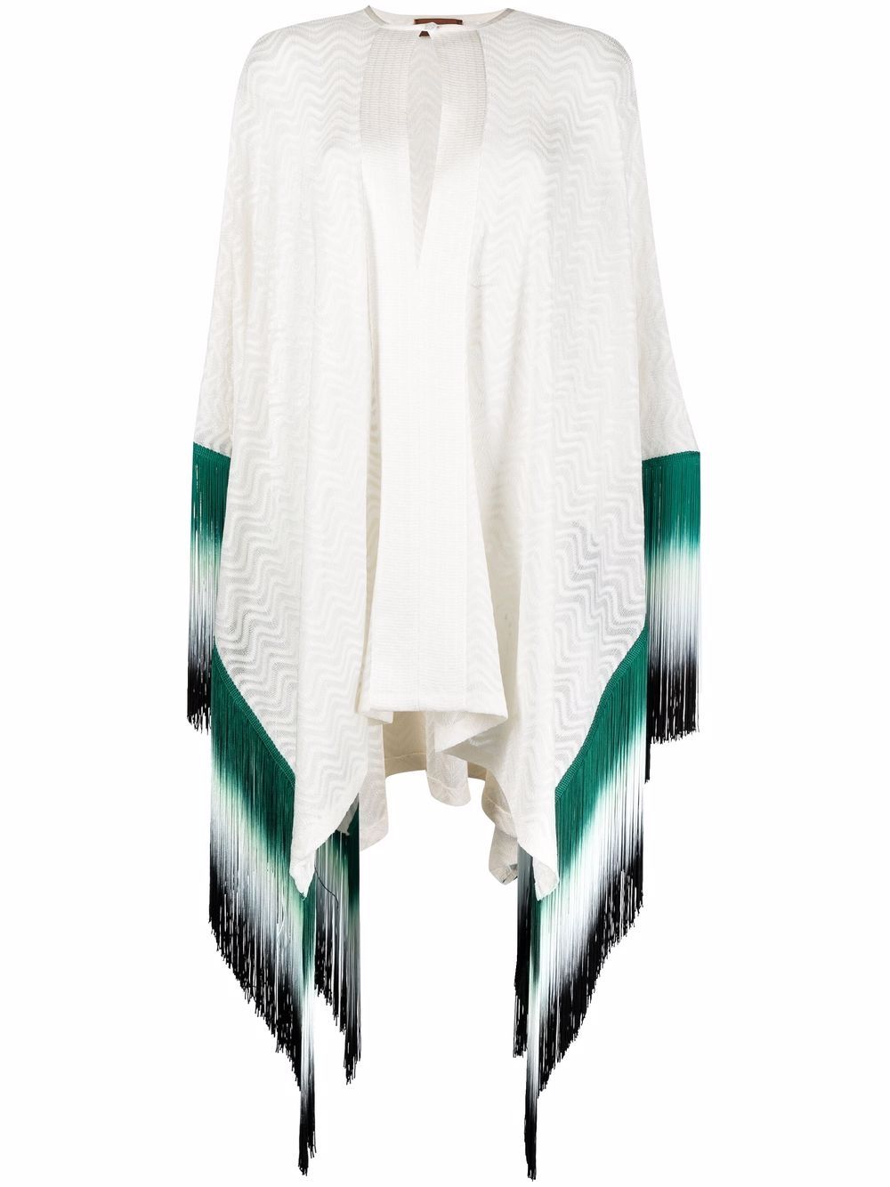 MISSONI ZIGZAG-KNIT FRAYED TUNIC