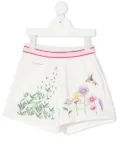 Monnalisa graphic-print track shorts - White