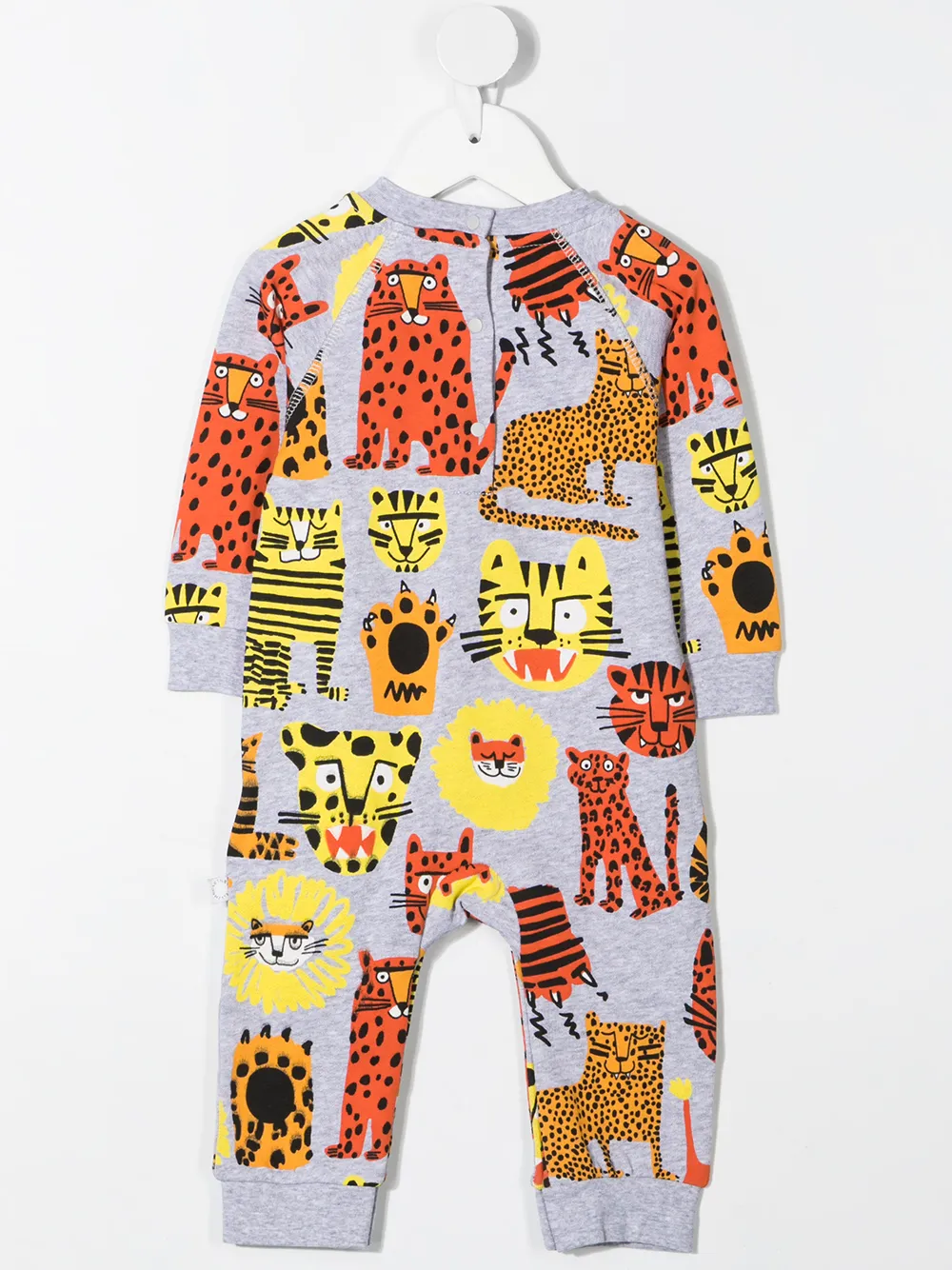  Stella Mccartney Kids Strampler Mit Wildkatzen Print   Grau 