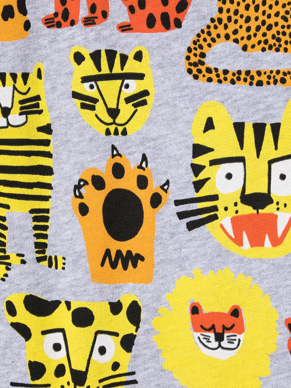  Stella Mccartney Kids Strampler Mit Wildkatzen Print   Grau 