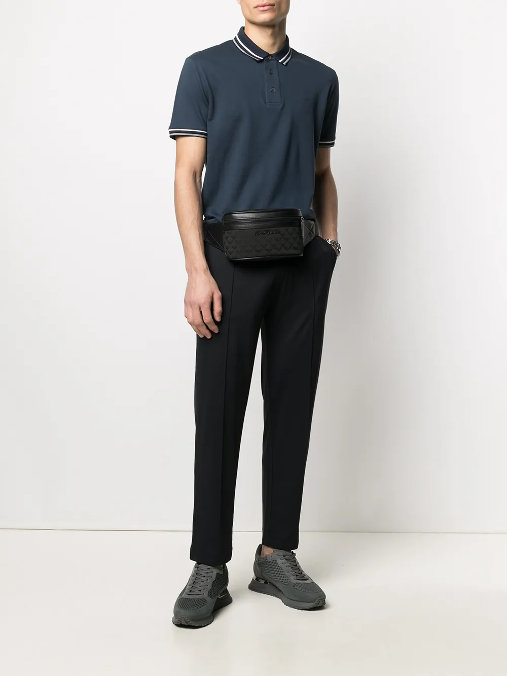 фото Emporio armani рубашка поло с вышитым логотипом