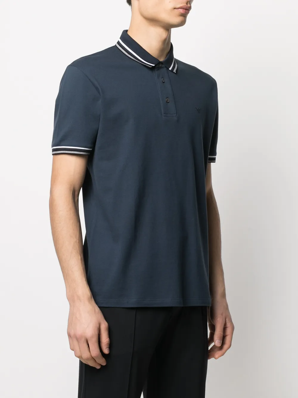 фото Emporio armani рубашка поло с вышитым логотипом