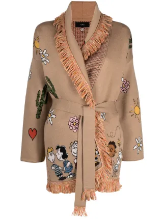 Shop Alanui Love intarsia-knit cardigan 