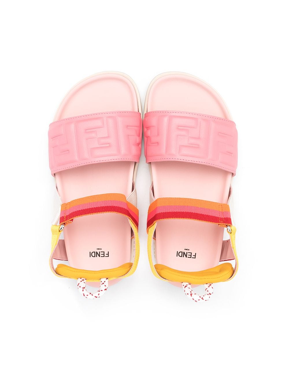 Shop Fendi Logo-strap Sandals In Pink