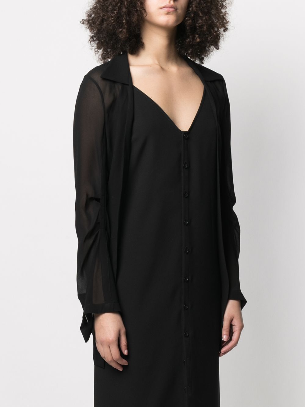 Shop Ann Demeulemeester Lightweight Open-front Overshirt In Black