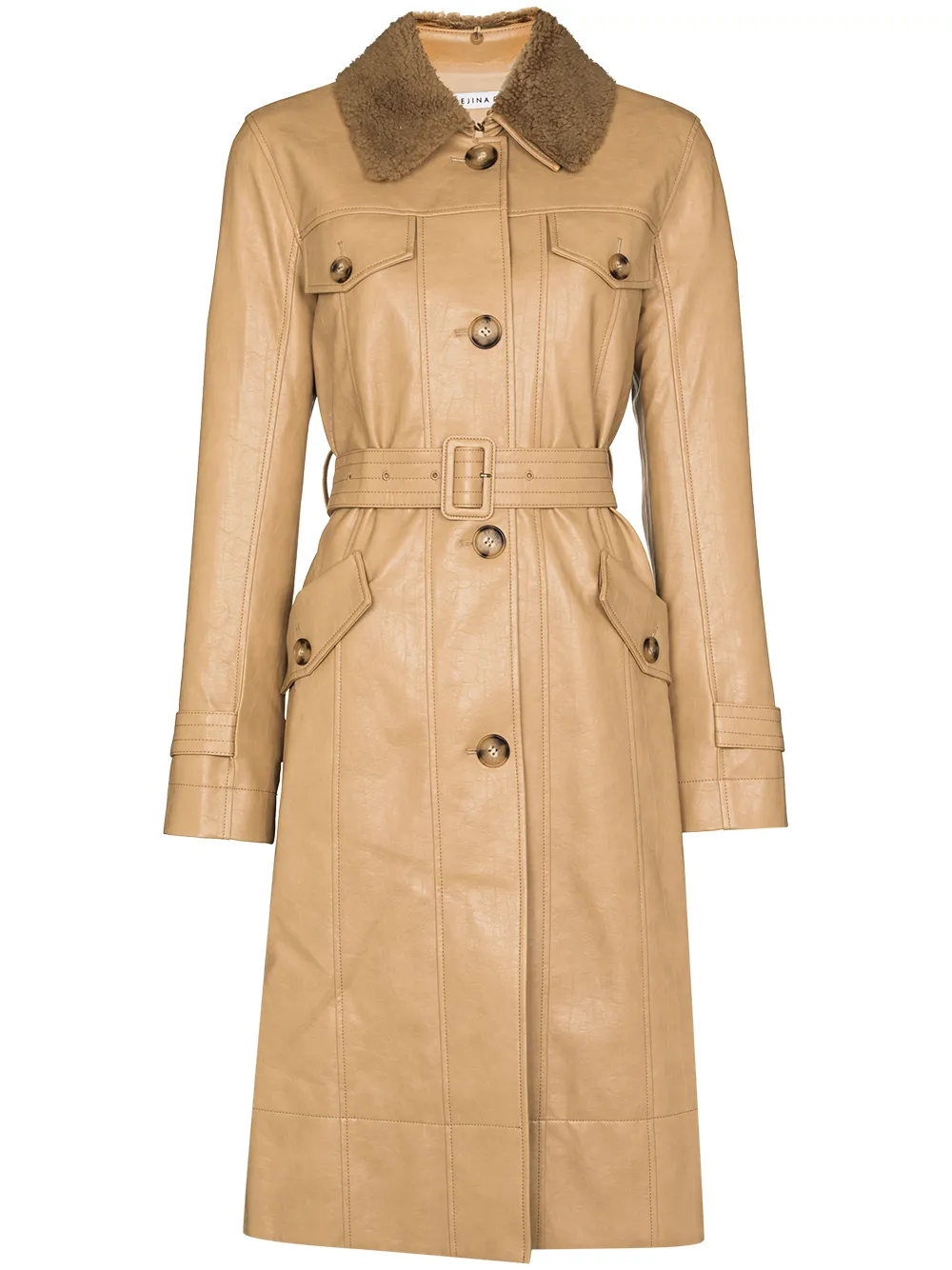 Shop Rejina Pyo Hana detachable-collar trench coat with Express ...