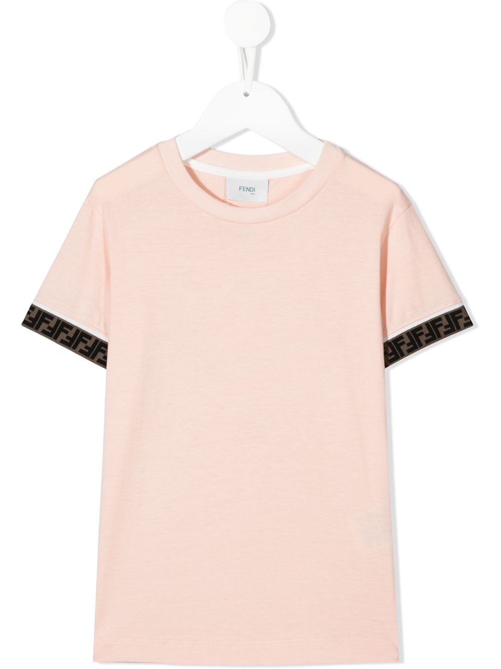 Fendi Kids T-shirt met logo afwerking Roze