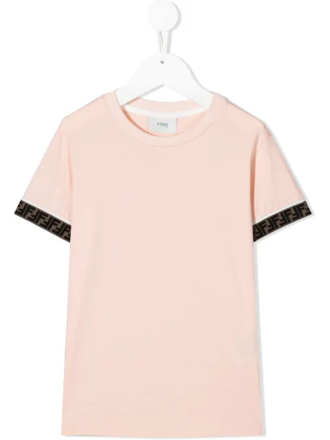 Fendi Kids logo-trim short-sleeve T-shirt