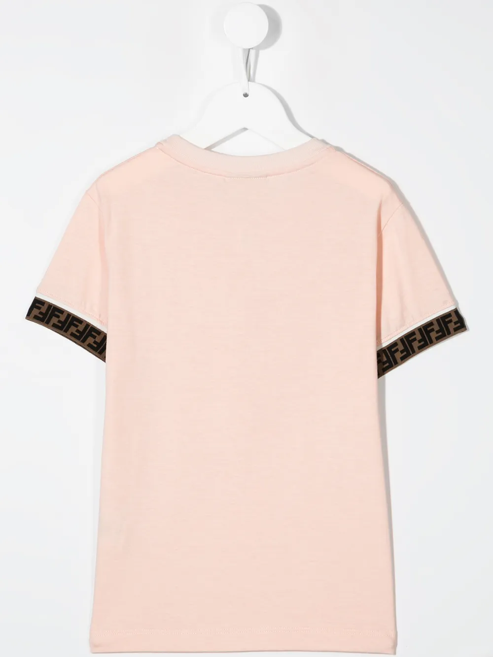 Shop Fendi Logo-trim Short-sleeve T-shirt In Pink