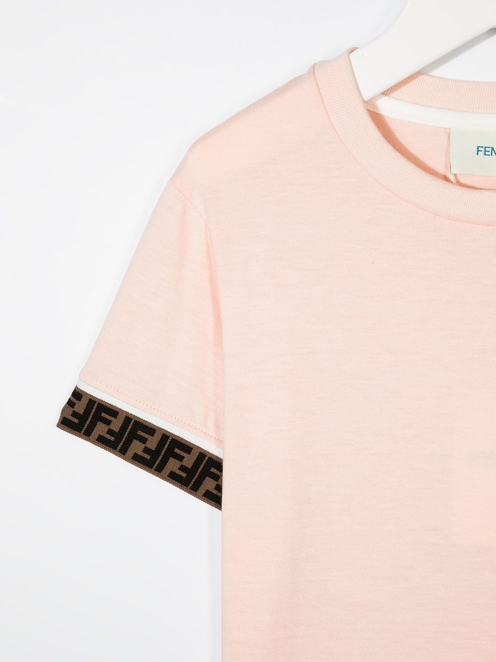 Shop Fendi Logo-trim Short-sleeve T-shirt In Pink