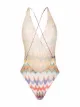 Image 2 of Missoni Mare chevron-knit V-neck one-piece