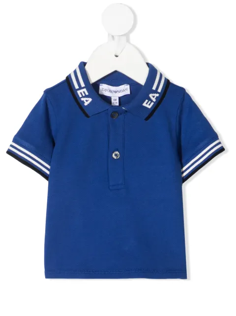 Emporio Armani Kids قميص بولو بشعار الماركة على الياقة