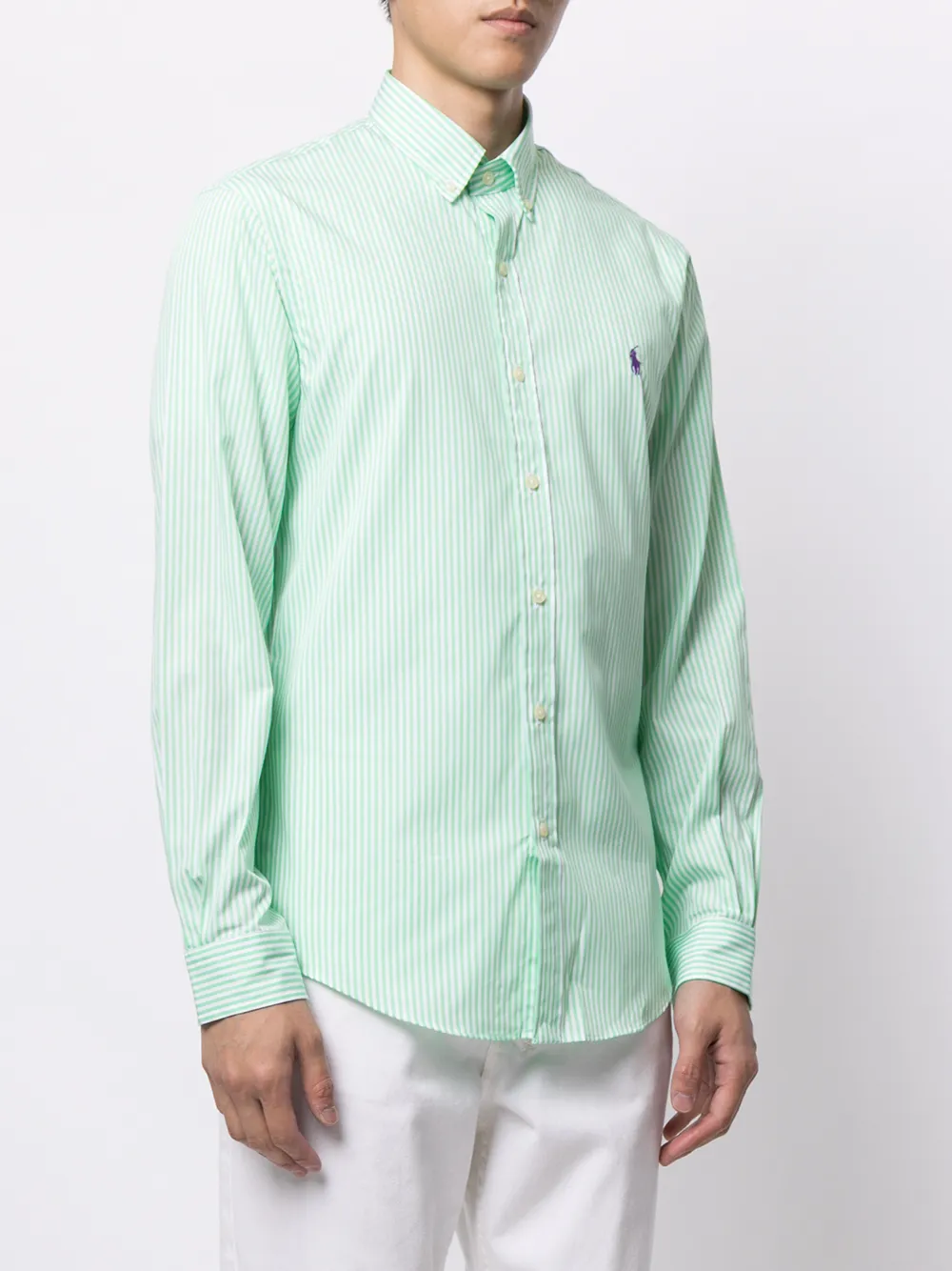 фото Polo ralph lauren полосатая рубашка с вышитым логотипом