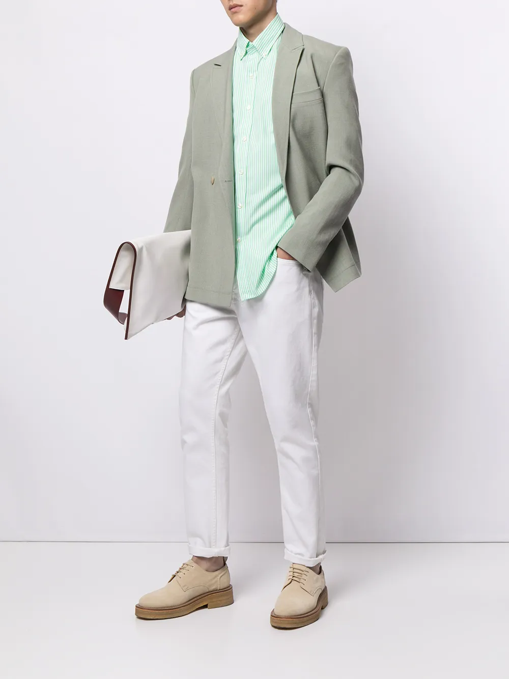 фото Polo ralph lauren полосатая рубашка с вышитым логотипом