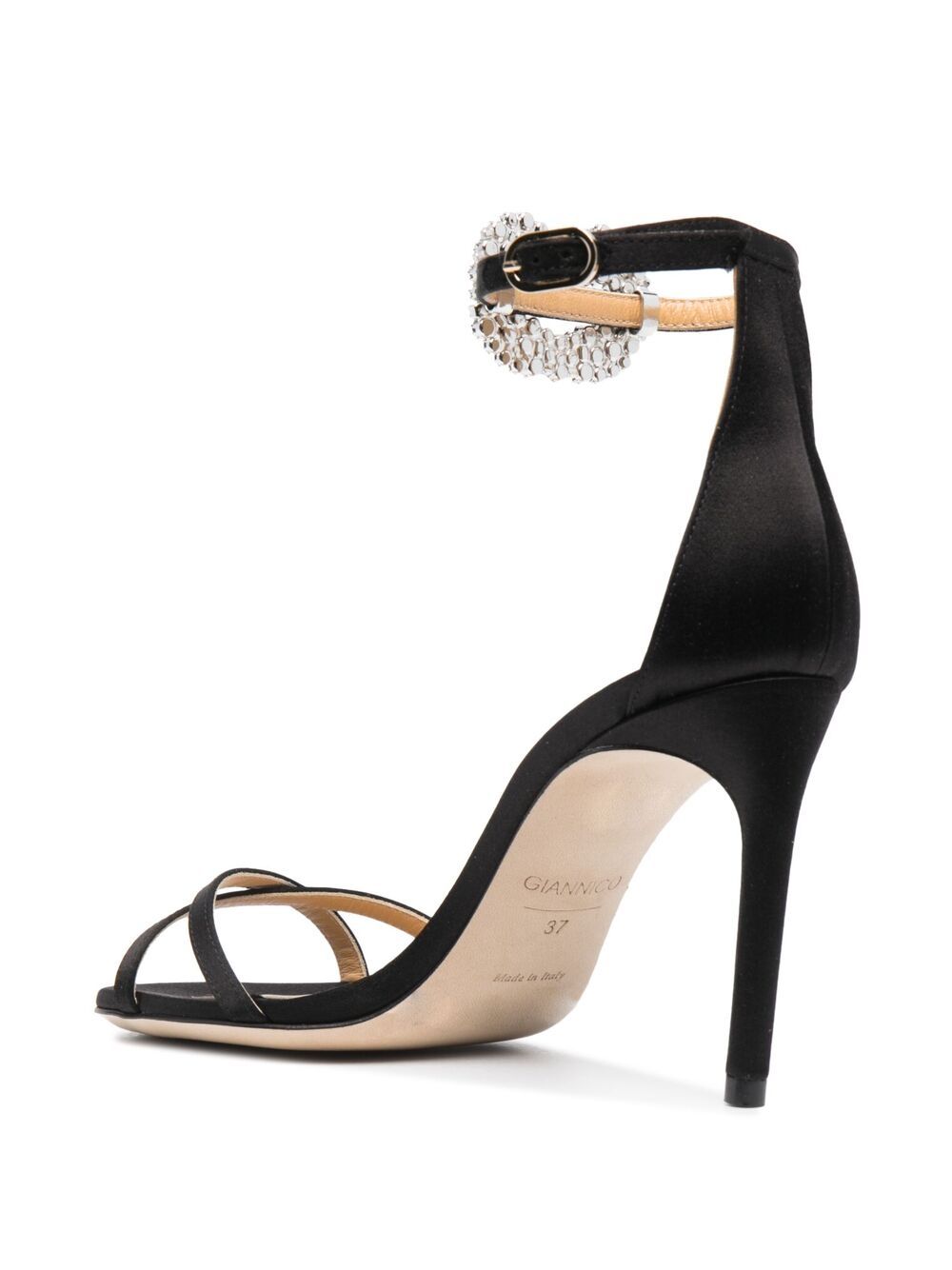 Giannico Daphne lip-buckle crystal-embellished Sandals - Farfetch