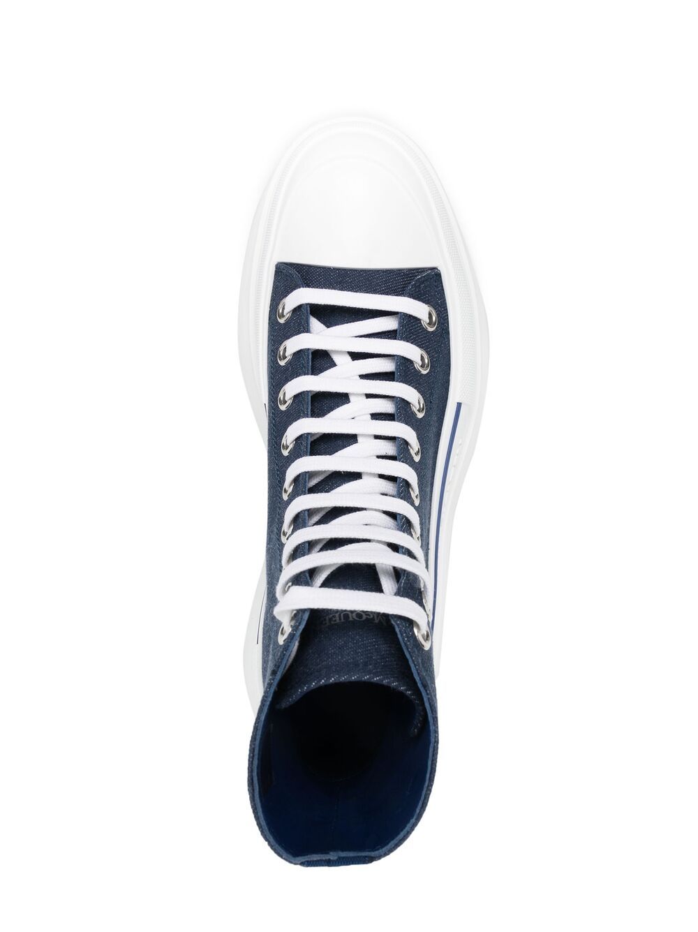 Shop Alexander Mcqueen Tread Slick High-top Sneakers In Blue